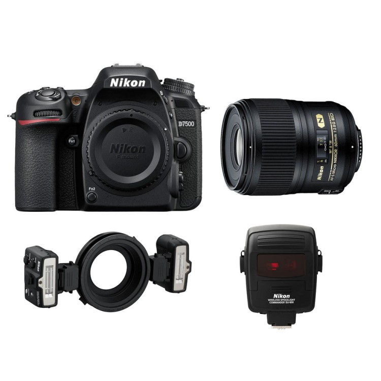 Зеркальный фотоаппарат Nikon D7500 Dental Kit: AF-S 60mm f/2.8G Micro + SB-R1C1  