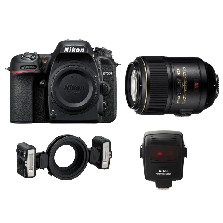 Зеркальный фотоаппарат Nikon D7500 Dental Kit: AF-S 105mm f/2.8 VR + SB-R1C1  