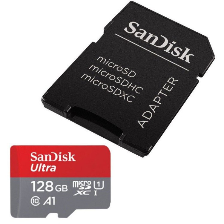 карта памяти Sandisk Ultra microSDXC 128GB + SD Adapter 100MB/s A1 Class 10 UHS-I  