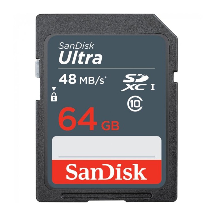 Карта памяти SanDisk Ultra SDXC Class 10 UHS-I 48MB/s 64GB (SDSDUNB-064G-GN3IN)  