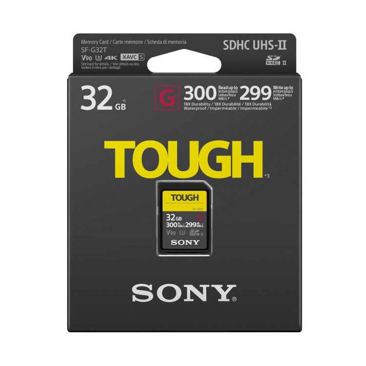 карта памяти Sony SF-G32T SDHC 32GB Tough UHS-II 299/300Mb/s (U3, V90)  