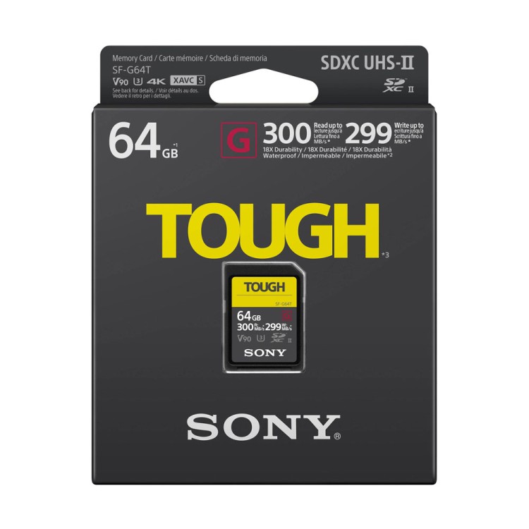карта памяти Sony SF-G64T SDHC 64GB Tough UHS-II 299/300Mb/s (U3, V90)  